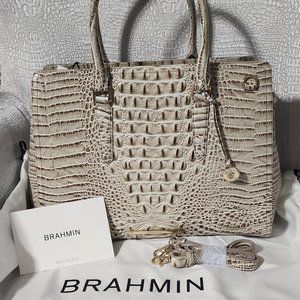 NWT Brahmin Finley Carryall in Oyster Grey